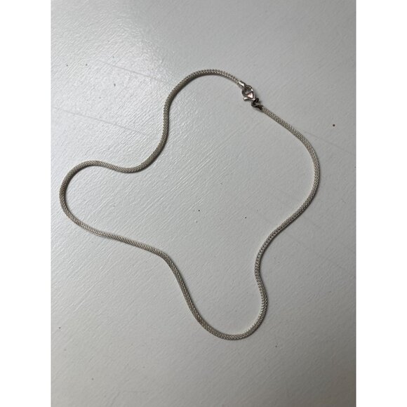 Sterling Silver Mesh Chain Necklace 18" SU Italy 925 - Picture 3 of 5